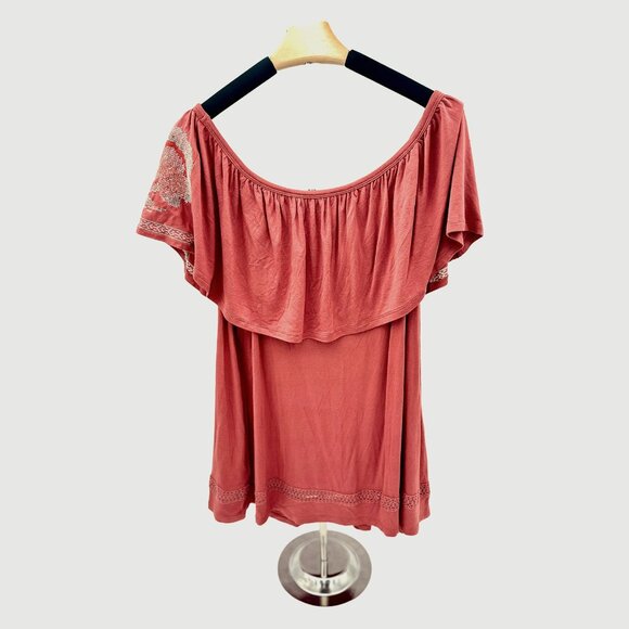 Knox Rose Scoop Neck Or Off the Shoulder Knit Top - Picture 2 of 2